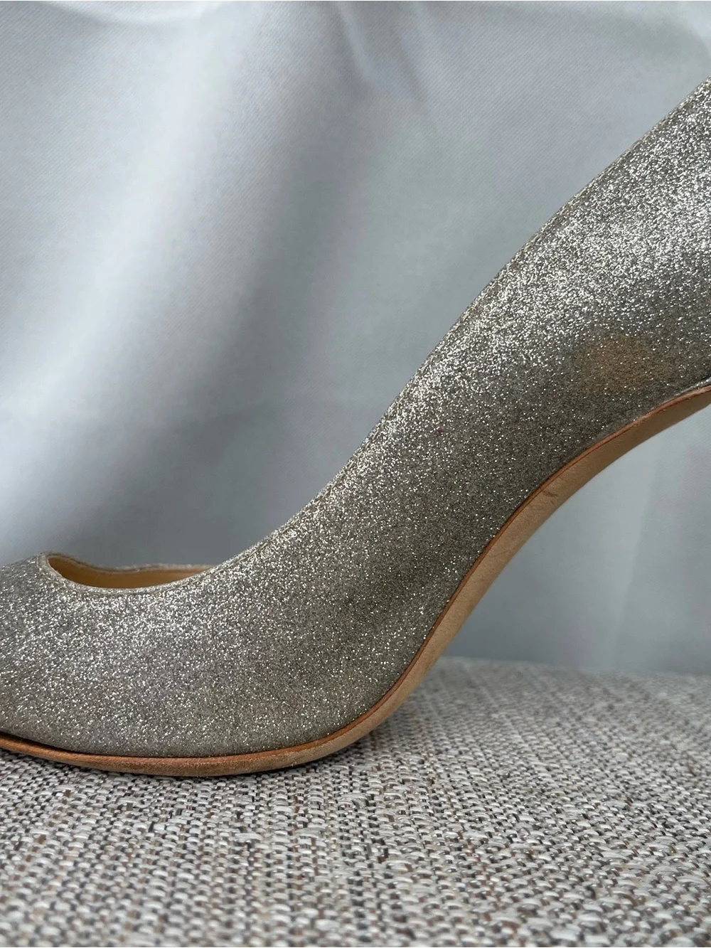 Jimmy Choo Glitter Pointed-Toe Stiletto Pumps - Silver